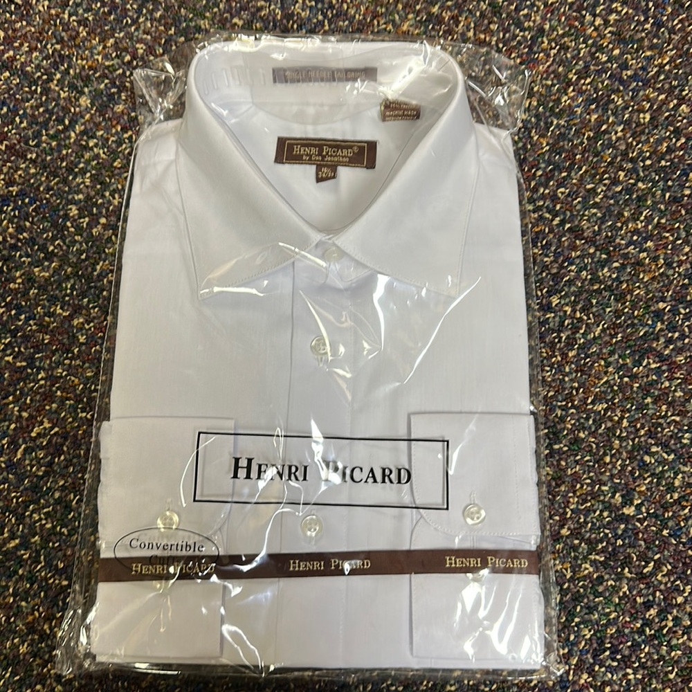 Men’s White Dress Shirt convertible Cuff